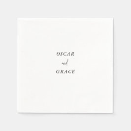 Moderne Minimalistische Schwarz-Weiß-Hochzeit Serviette