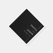 Moderne Minimalistische Schwarz-Weiß-Hochzeit Serviette (Ecke)