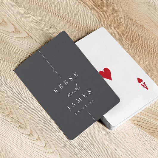 Moderne Minimalistische Schwarz-Weiß-Hochzeit Spielkarten