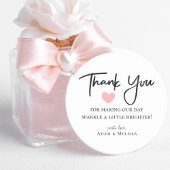 Moderne Minimalistische Schwarz & Weiß Hochzeit Vi Runder Aufkleber