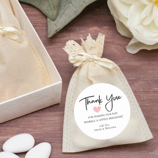 Moderne Minimalistische Schwarz & Weiß Hochzeit Vi Runder Aufkleber