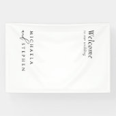 Moderne Minimalistische Schwarz-Weiß-Hochzeit Will Banner (Horizontal)