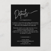 Moderne Minimalistische Schwarz-Weiß-Hochzeitsdeta Begleitkarte (Vorderseite)