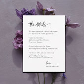 Moderne Minimalistische Schwarz-Weiß-Hochzeitsdeta Einladung