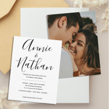Moderne Minimalistische Schwarz-Weiß-Hochzeitseinl