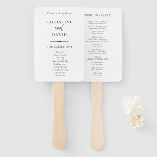Moderne Minimalistische Schwarz-Weiß-Hochzeitsprog Fächer