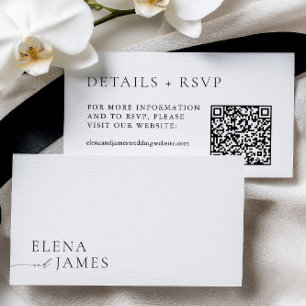 Moderne Minimalistische Schwarz-Weiß-Hochzeitswebs Begleitkarte