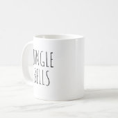Moderne Minimalistische Schwarz-Weiß-Jingle-Bells Kaffeetasse (Vorderseite Links)