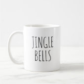 Moderne Minimalistische Schwarz-Weiß-Jingle-Bells Kaffeetasse (Links)