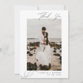 Moderne Minimalistische Schwarz/Weiß-Kalligrafie-H Dankeskarte (Vorderseite)