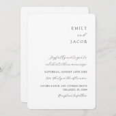 Moderne Minimalistische Schwarz-Weiß-Klassik Einladung (Vorne/Hinten)