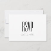 Moderne Minimalistische Schwarz-Weiß-Küche RSVP Karte (Rückseite)