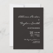 Moderne Minimalistische Schwarz-Weiß-Mix-Schriftar Einladung (Vorderseite)