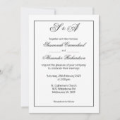 Moderne Minimalistische Schwarz-Weiß-Monogramm-Hoc Einladung (Vorderseite)