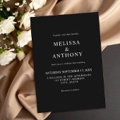 Moderne Minimalistische Schwarz-Weiß-Monogramm-Hoc Einladung