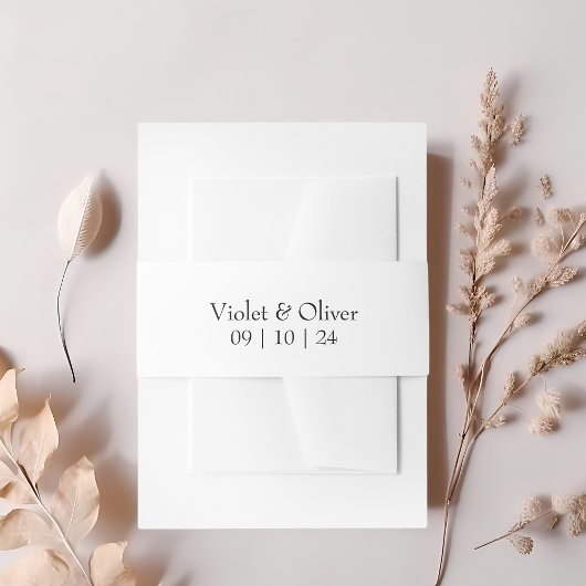 Moderne Minimalistische Schwarz-Weiß-Monogramm-Hoc Einladungsbanderole