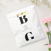 Moderne Minimalistische Schwarz-Weiß-Monogramm-Hoc Geschenktütchen (Versiegelt)