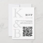 Moderne Minimalistische Schwarz-Weiß-Monogramm-Hoc RSVP Karte (Vorderseite)
