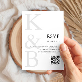 Moderne Minimalistische Schwarz-Weiß-Monogramm-Hoc RSVP Karte