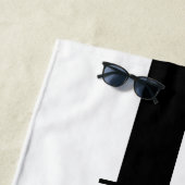 Moderne Minimalistische Schwarz-Weiß-Monogramm-Hoc Strandtuch (Beispiel)