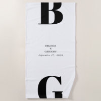 Moderne Minimalistische Schwarz-Weiß-Monogramm-Hoc