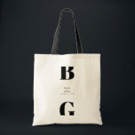 Moderne Minimalistische Schwarz-Weiß-Monogramm-Hoc Tragetasche<br><div class="desc">Ein modernes,  minimalistisches Monogramm-Design in Schwarz und Weiß. Ein einzigartiges Design,  das zeitgenössische Elemente und Typografie verwendet. Ein schlichtes,  mit Monogramm Schwarz-Weiß-Design. Ein stilvolles modernes Hochzeitsspieltaschen-Design mit zeitgenössischen Elementen. Auch die passenden Hochzeitseinladungen und andere Schreibwaren sind verfügbar.</div>