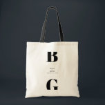 Moderne Minimalistische Schwarz-Weiß-Monogramm-Hoc Tragetasche<br><div class="desc">Ein modernes,  minimalistisches Monogramm-Design in Schwarz und Weiß. Ein einzigartiges Design,  das zeitgenössische Elemente und Typografie verwendet. Ein schlichtes,  mit Monogramm Schwarz-Weiß-Design. Ein stilvolles modernes Hochzeitsspieltaschen-Design mit zeitgenössischen Elementen. Auch die passenden Hochzeitseinladungen und andere Schreibwaren sind verfügbar.</div>
