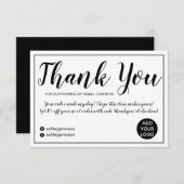 Moderne minimalistische Schwarz-Weiß-Ordnung Viele Dankeskarte (Vorne/Hinten)
