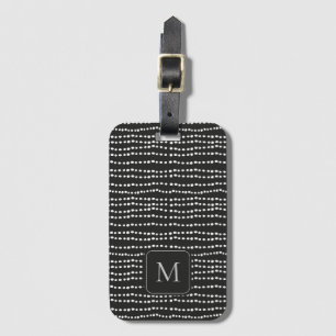 Moderne Minimalistische Schwarz-Weiß-Polka-Dot-Mon Gepäckanhänger