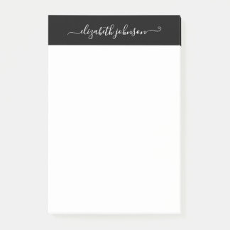 Moderne Minimalistische Schwarz-Weiß-Post-It-Notes Post-it Klebezettel