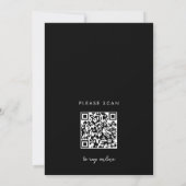 Moderne Minimalistische Schwarz-Weiß-QR-Hochzeit Einladung (Rückseite)
