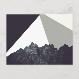 Moderne Minimalistische Schwarz-Weiß-Rock-Kunst Postkarte
