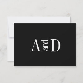 Moderne Minimalistische Schwarz/Weiß-RSVP-Karte RSVP Karte