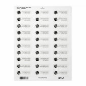 Moderne minimalistische Schwarz-Weiß-Rücksendeadre (Vorne)