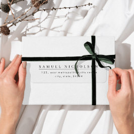 Moderne minimalistische Schwarz-Weiß-Rücksendeadre