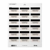 Moderne Minimalistische Schwarz-Weiß-Rücksendeadre Adressaufkleber (Vorne)