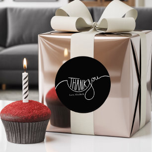 Moderne Minimalistische Schwarz-Weiß-Schrift Viele Runder Aufkleber