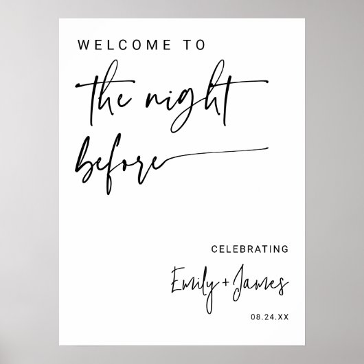 Moderne Minimalistische Schwarz-Weiß-Script-Probe Poster (Vorne)