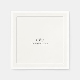 Moderne minimalistische Schwarz-Weiß-Serviette Serviette