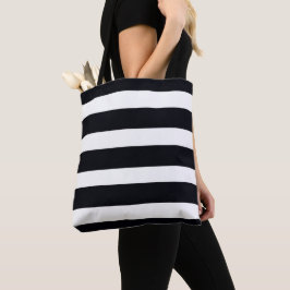 Moderne, Minimalistische Schwarz-Weiß-Streifen Tasche