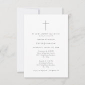 Moderne Minimalistische Schwarz-Weiß-Taufe Einladung (Vorderseite)