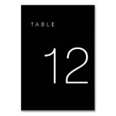 Moderne Minimalistische Schwarz-Weiß-Tischnummer 1 Tischnummer (Vorderseite)