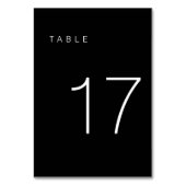 Moderne Minimalistische Schwarz-Weiß-Tischnummer 1 Tischnummer (Vorderseite)