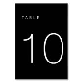 Moderne Minimalistische Schwarz-Weiß-Tischnummer 1 Tischnummer (Rückseite)