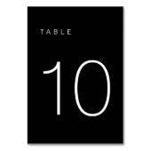 Moderne Minimalistische Schwarz-Weiß-Tischnummer 1 Tischnummer (Vorderseite)