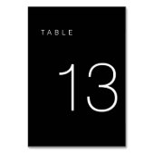 Moderne Minimalistische Schwarz-Weiß-Tischnummer 1 Tischnummer (Vorderseite)