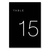 Moderne Minimalistische Schwarz-Weiß-Tischnummer 1 Tischnummer (Vorderseite)