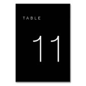 Moderne Minimalistische Schwarz-Weiß-Tischnummer 1 Tischnummer (Vorderseite)