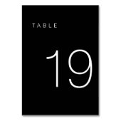 Moderne Minimalistische Schwarz-Weiß-Tischnummer 1 Tischnummer (Vorderseite)