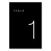 Moderne Minimalistische Schwarz-Weiß-Tischnummer 1 Tischnummer (Rückseite)